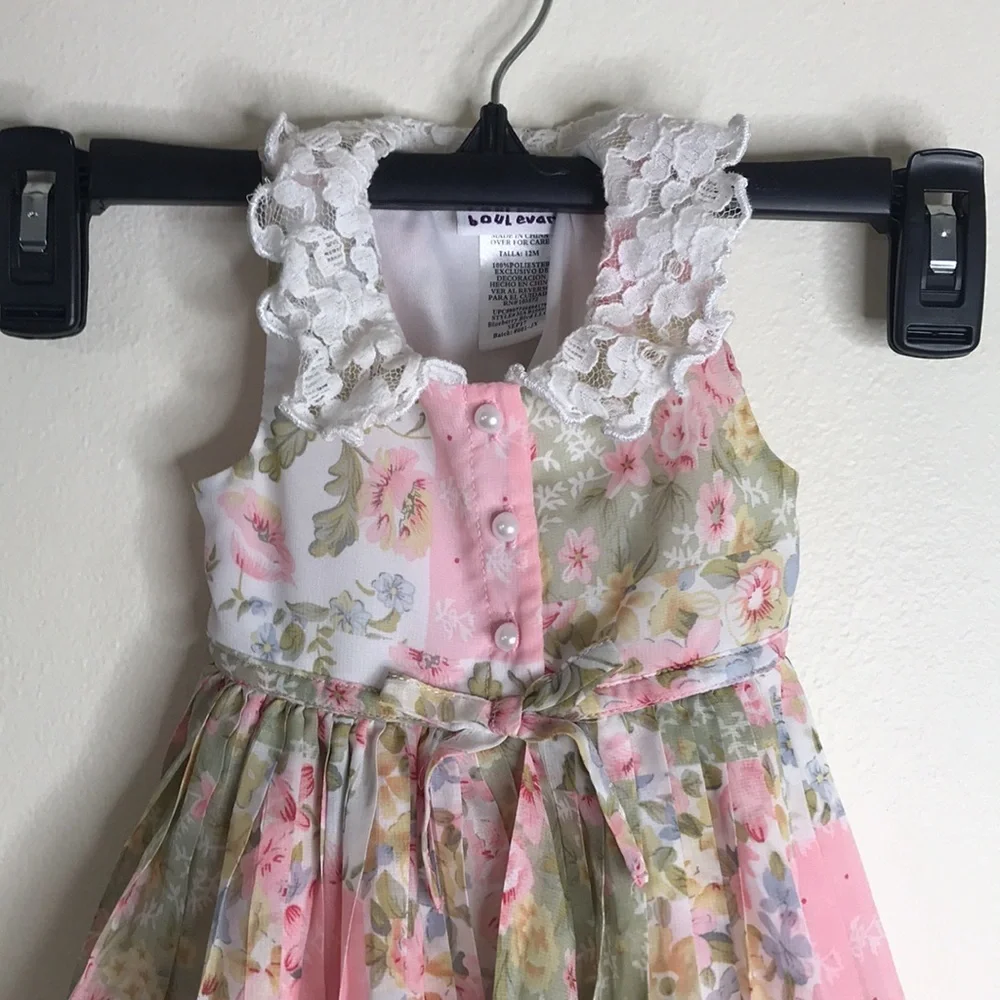 Blueberi boulevard baby girls floral dress size 12 months